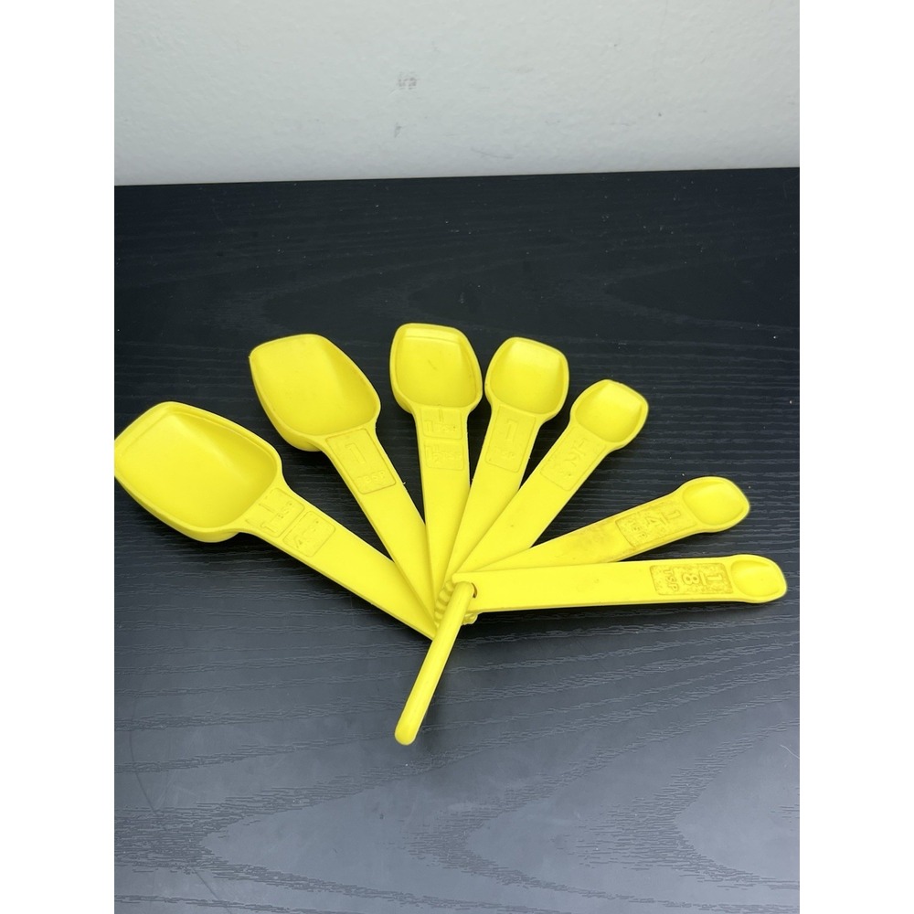Vintage Tupperware Yellow Measuring Spoons Set Kitchen Baking Replacement